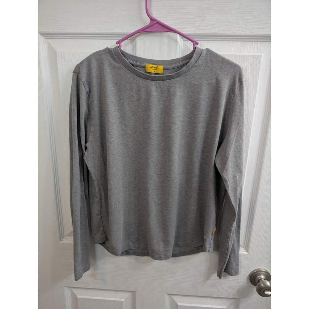 Allbirds Long Sleeve Tee Grey Merino Wool Cotton Blend Crewneck - Size M